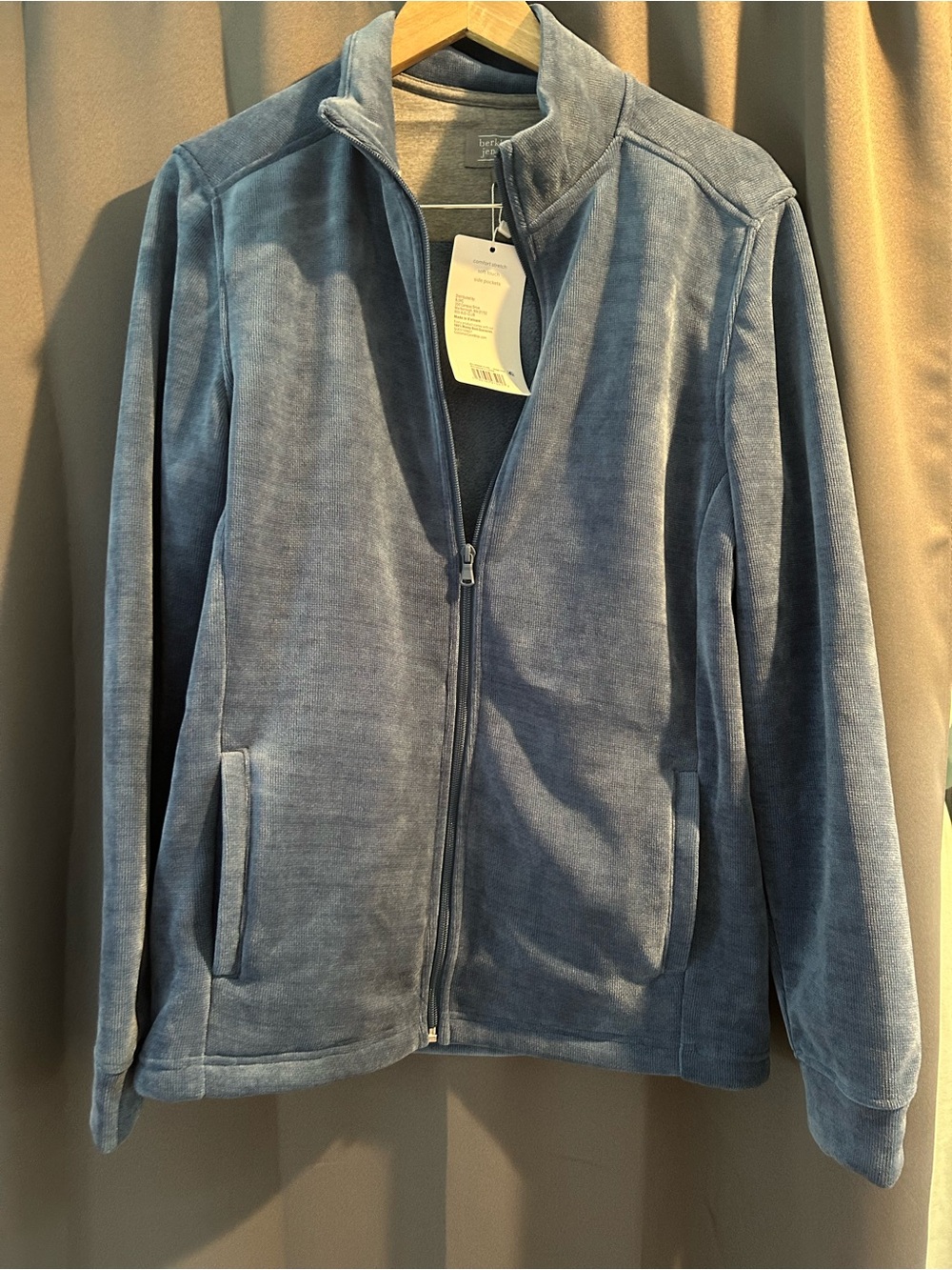 NWT dusty blue zip up SMALL
